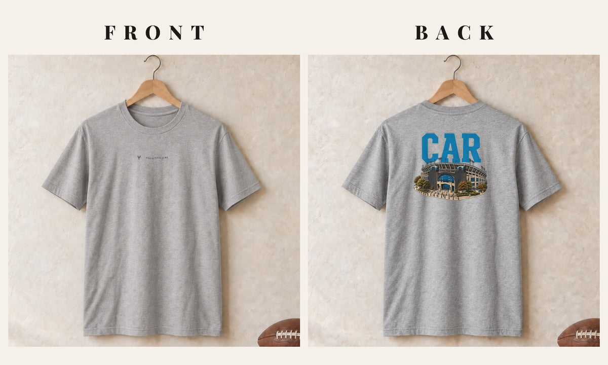 Tee + Logo Front · Sport Grey · front and back · Carolina Home Field Advantage tee in sport grey