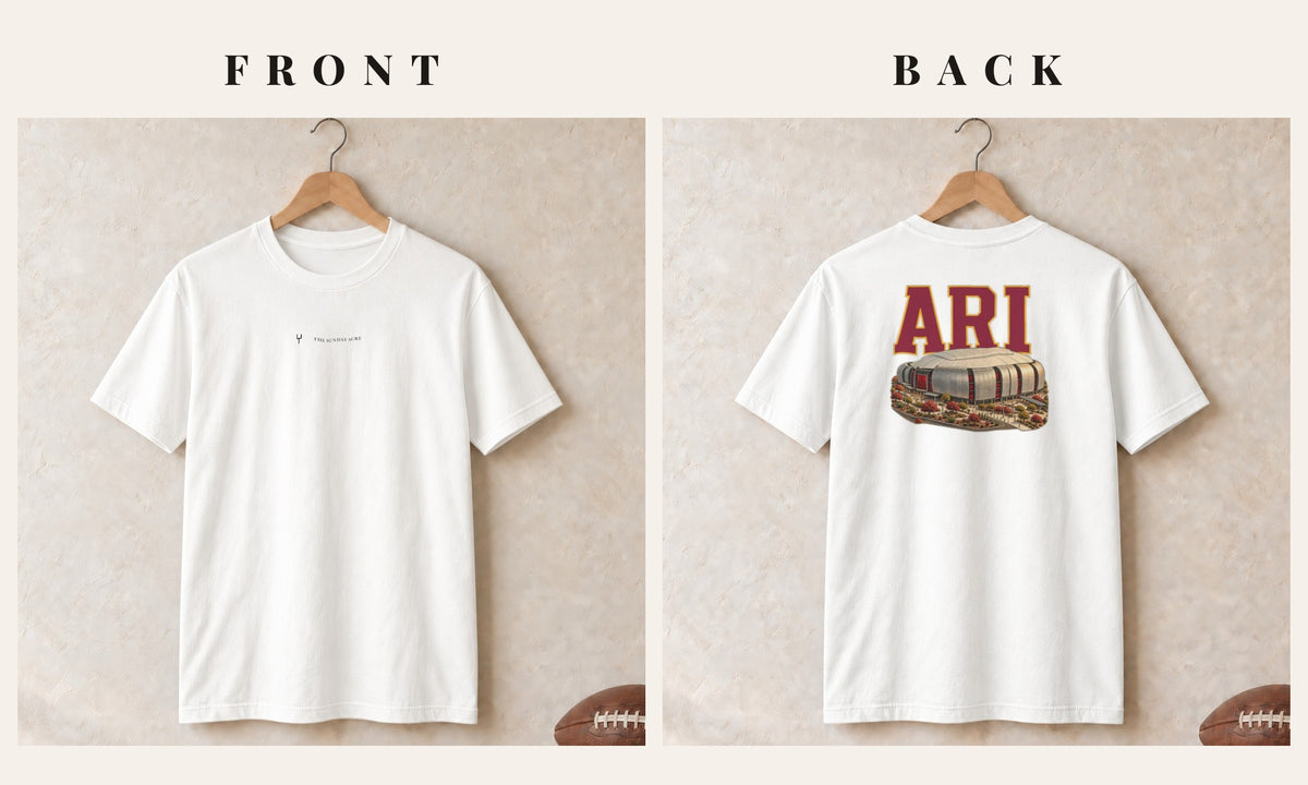 Tee + Logo Front · White · front and back · Arizona Home Field Advantage tee in white