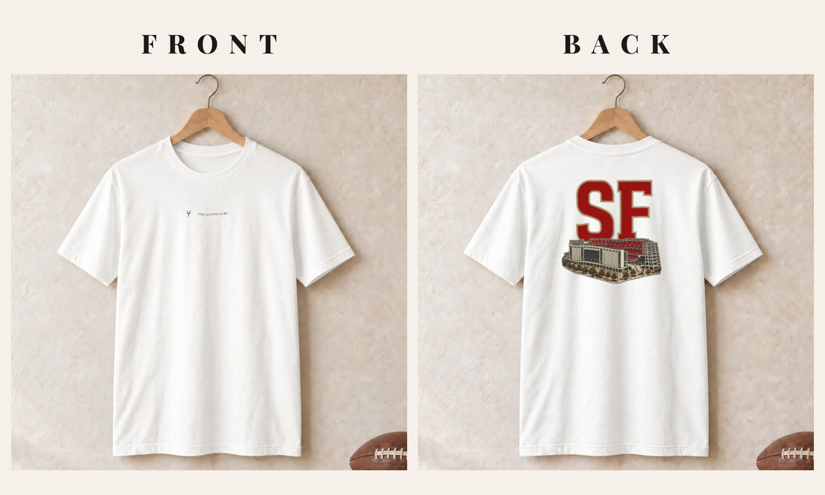 Tee + Logo Front · White · front and back · San Francisco Home Field Advantage tee in white