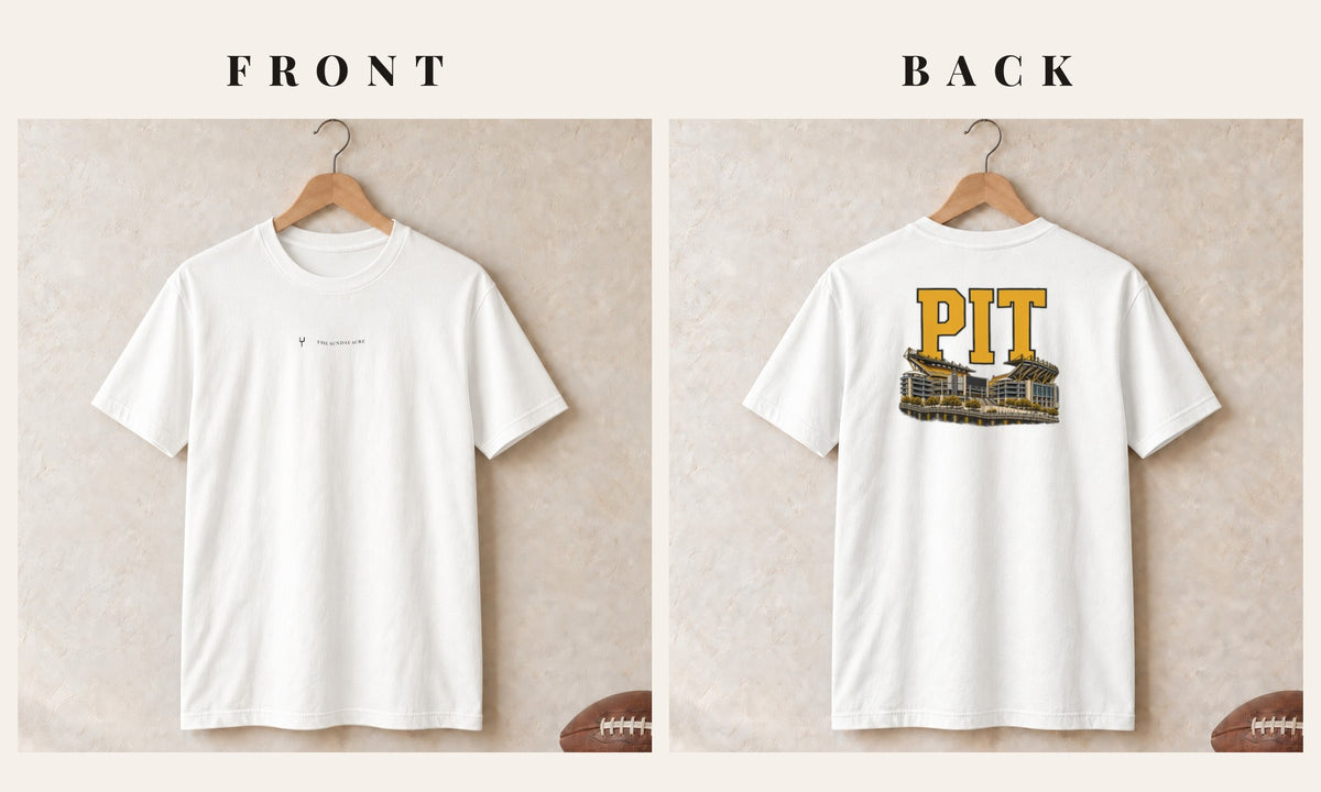 Tee + Logo Front · White · front and back · Pittsburgh Home Field Advantage tee in white