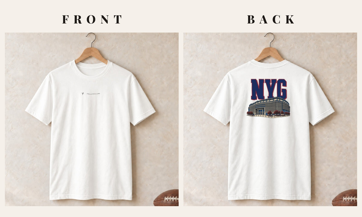 Tee + Logo Front · White · front and back · New York Royal Home Field Advantage tee in white