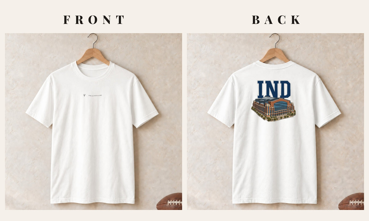 Tee + Logo Front · White · front and back · Indianapolis Home Field Advantage tee in white