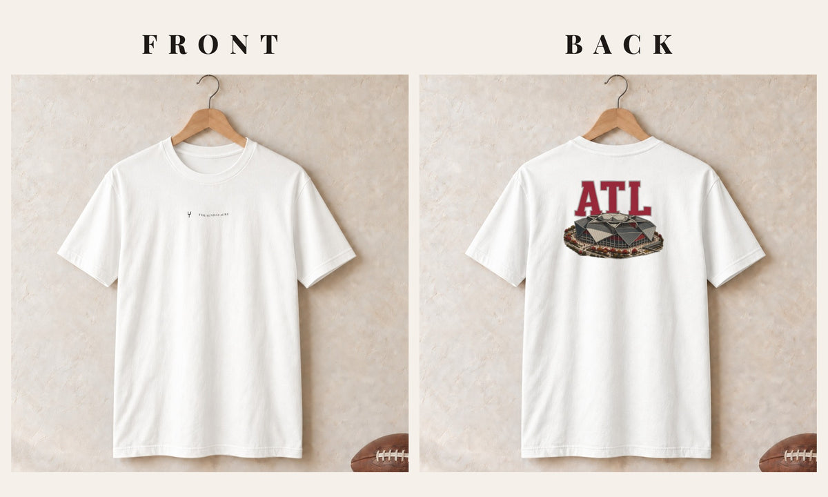 Tee + Logo Front · White · front and back · Atlanta Home Field Advantage tee in white