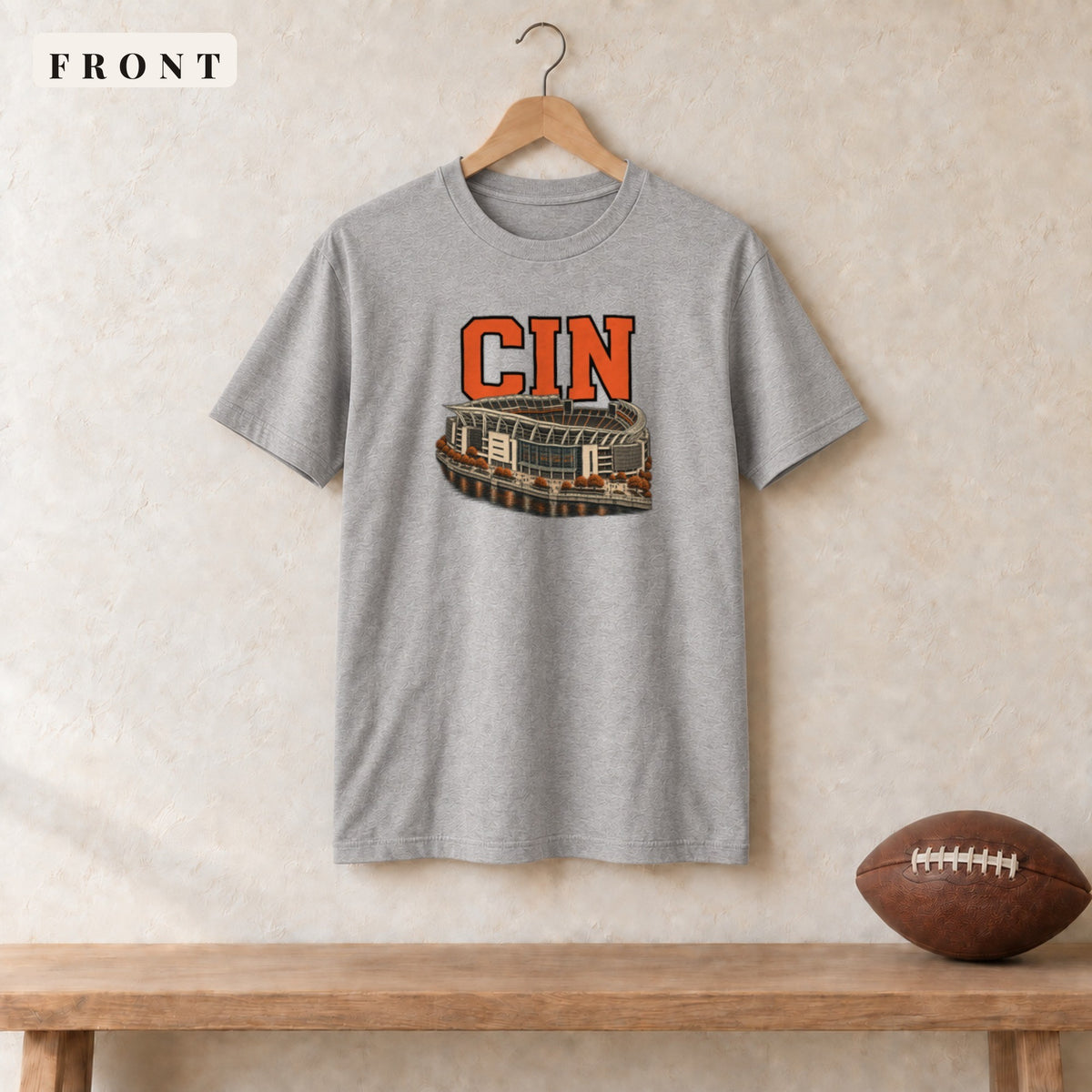 Tee · Sport Grey · front · Cincinnati Home Field Advantage tee in sport grey