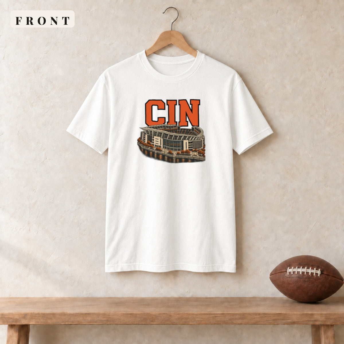 Tee · White · front · Cincinnati Home Field Advantage tee in white