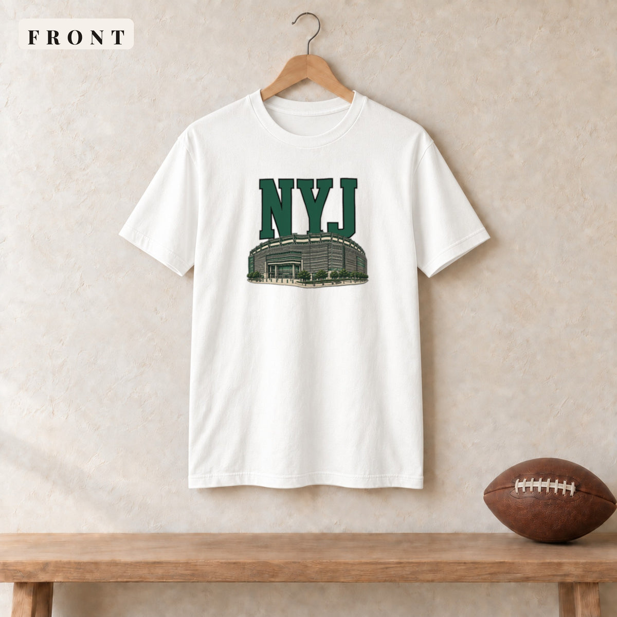 Tee · White · front · New York Green Home Field Advantage tee in white