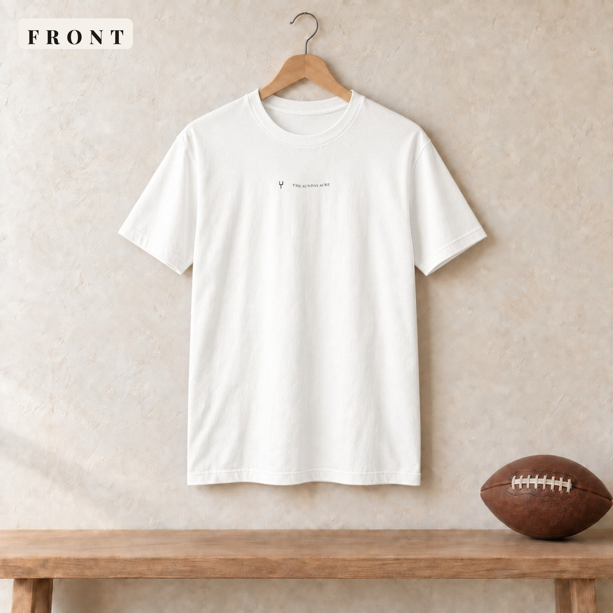Tee · White · front · The Sunday Acre Logo tee in white