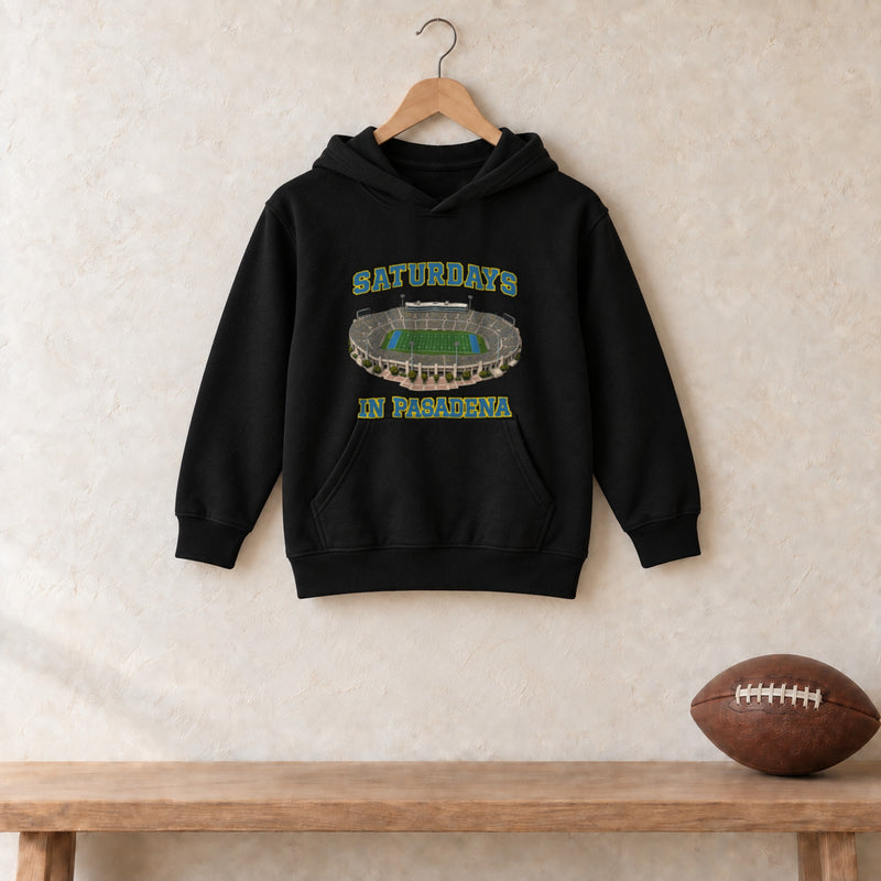Color Black, Saturdays in Pasadena Youth Heavy Blend Hoodie in black
