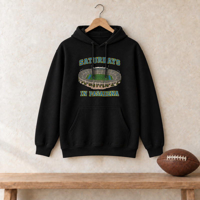 Color Black, Saturdays in Pasadena Unisex Heavy Blend Hoodie in black