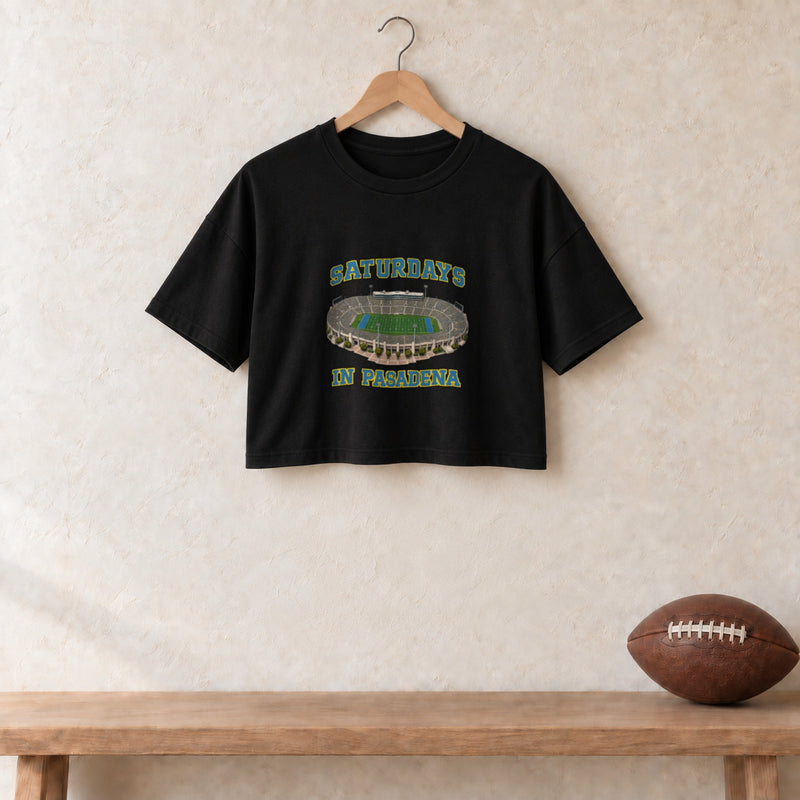 Color Black, Saturdays in Pasadena Women's Crop Top in black