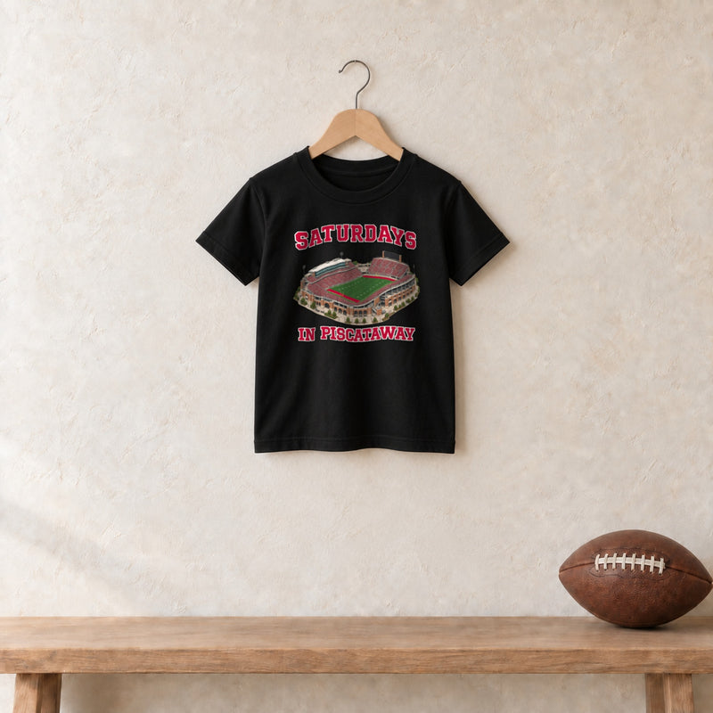 Color Black, Saturdays in Piscataway Youth Classic Tee in black