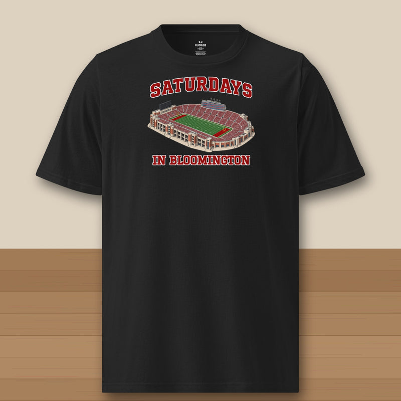 Color Black, Saturdays in Bloomington Under Armour Athletic Tee in black