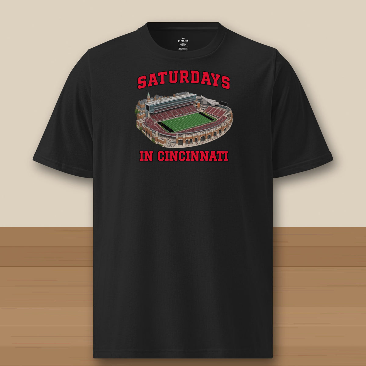 Color Black, Saturdays in Cincinnati Under Armour Athletic Tee in black
