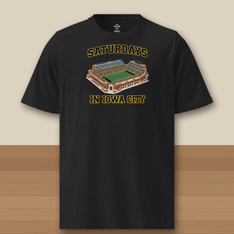 Color Black, Saturdays in Iowa City Under Armour Athletic Tee in black