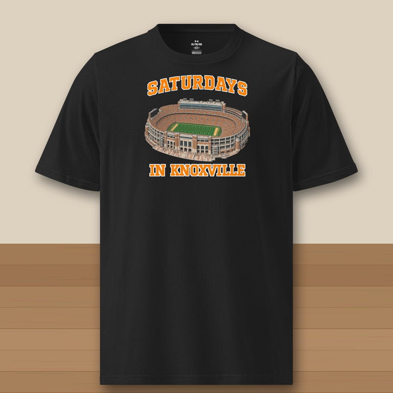 Color Black, Saturdays in Knoxville Under Armour Athletic Tee in black