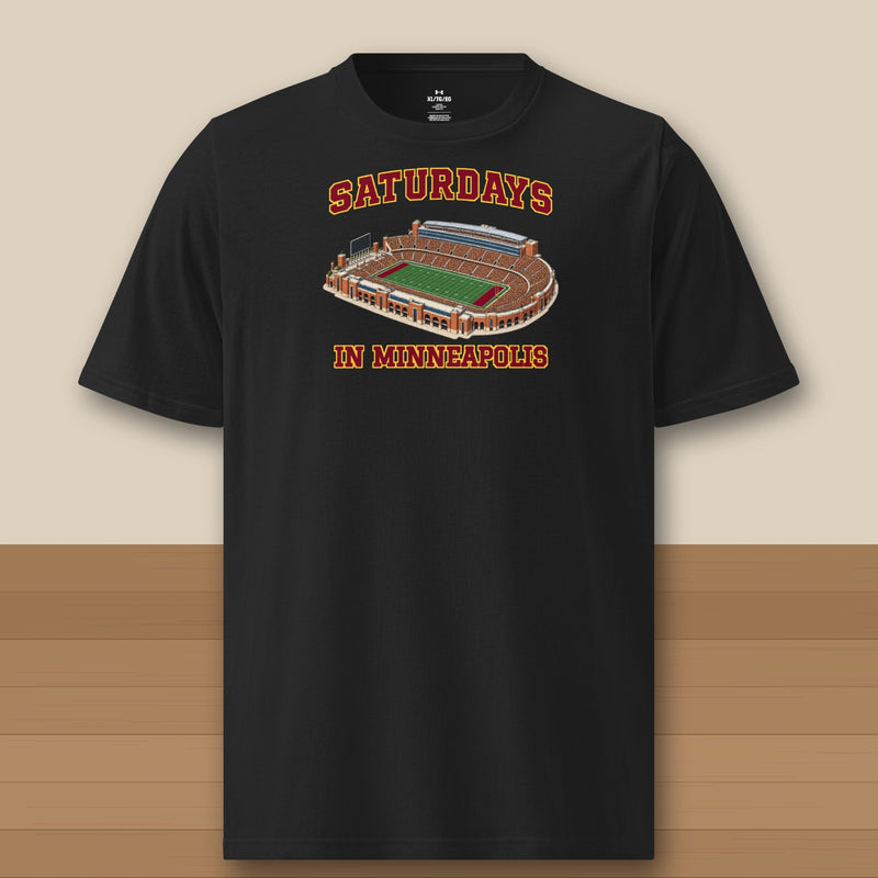 Color Black, Saturdays in Minneapolis Under Armour Athletic Tee in black