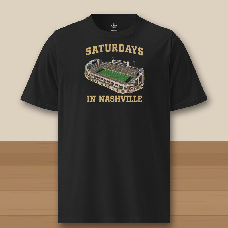 Color Black, Saturdays in Nashville Under Armour Athletic Tee in black