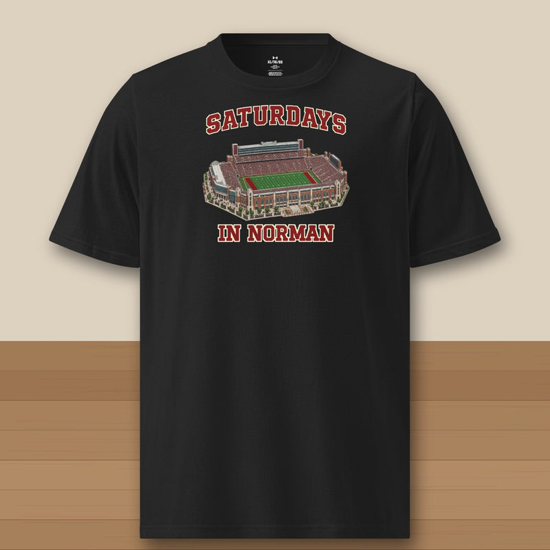 Color Black, Saturdays in Norman Under Armour Athletic Tee in black
