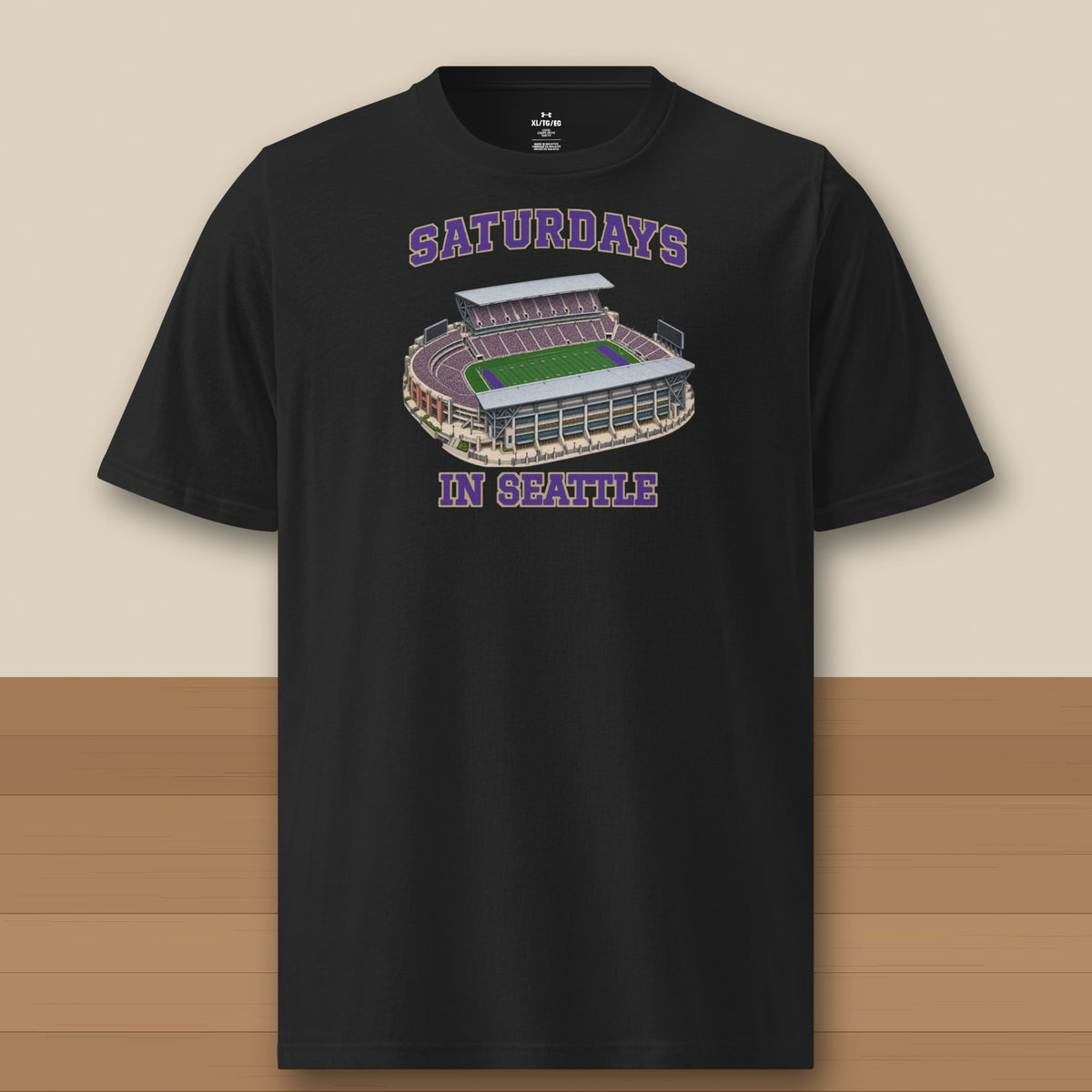 Color Black, Saturdays in Seattle Under Armour Athletic Tee in black