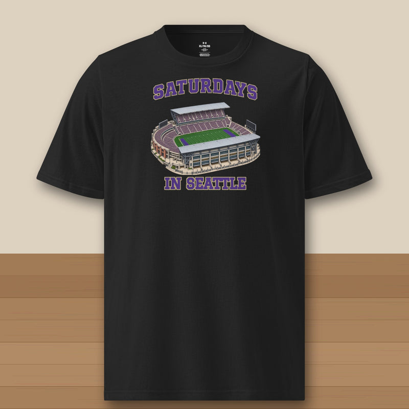 Color Black, Saturdays in Seattle Under Armour Athletic Tee in black