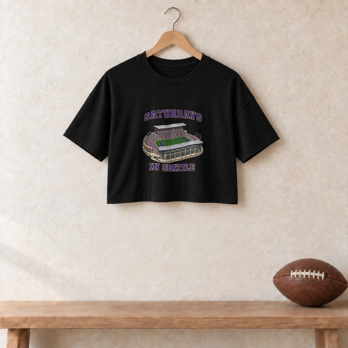 Color Black, Saturdays in Seattle Women's Crop Top in black