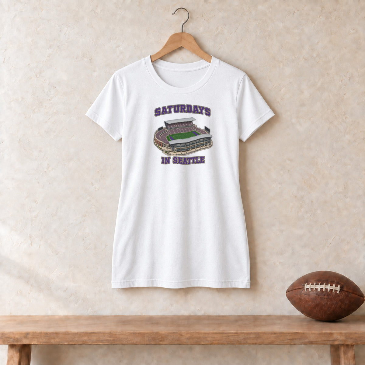 Color White, Saturdays in Seattle Women's Relaxed T-Shirt in white