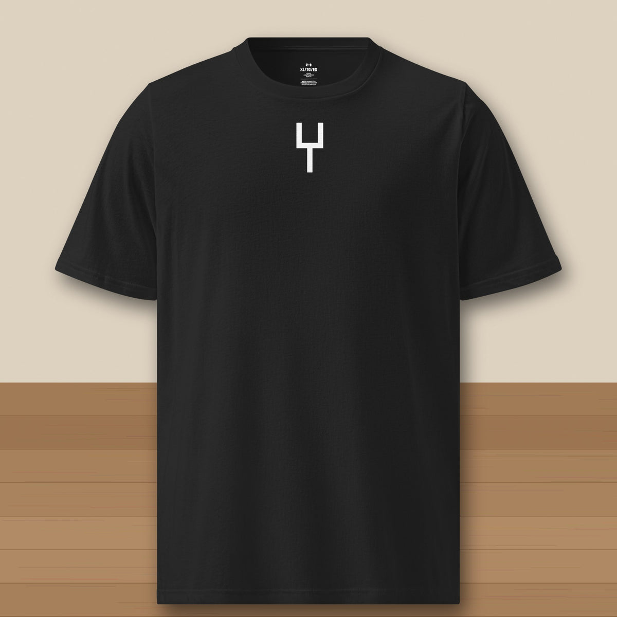 Under Armour Tee · Black · front · The Sunday Acre Goalpost Under Armour tee in black