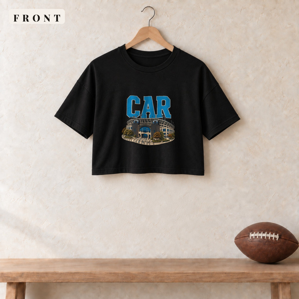 Women's Crop Tee · Black · front · Carolina Home Field Advantage women's crop tee in black