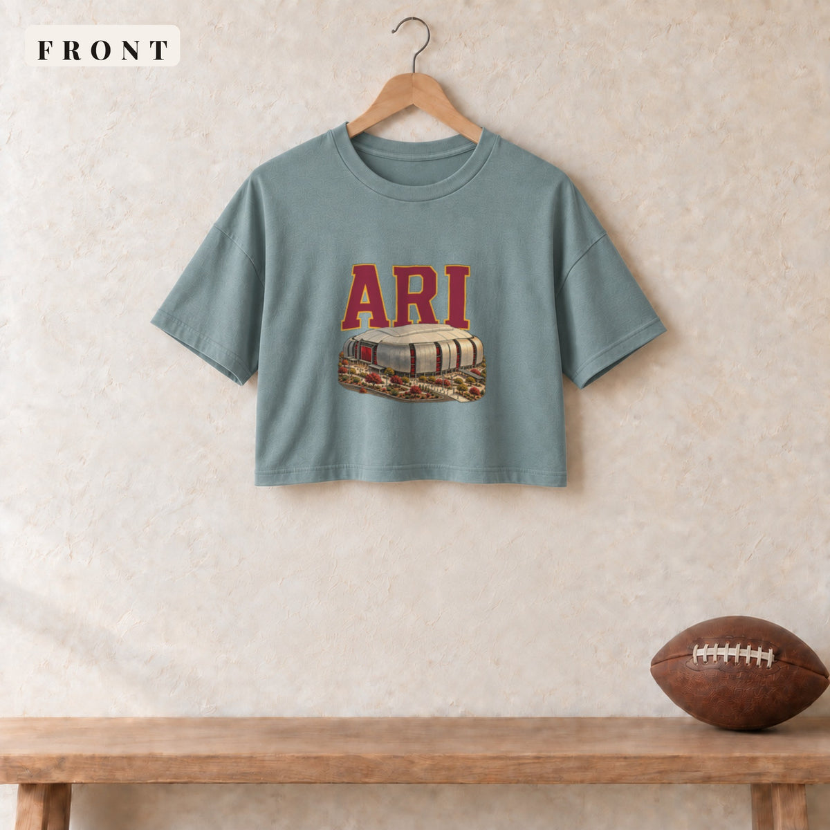 Women's Crop Tee · Mineral · front · Arizona Home Field Advantage women's crop tee in mineral