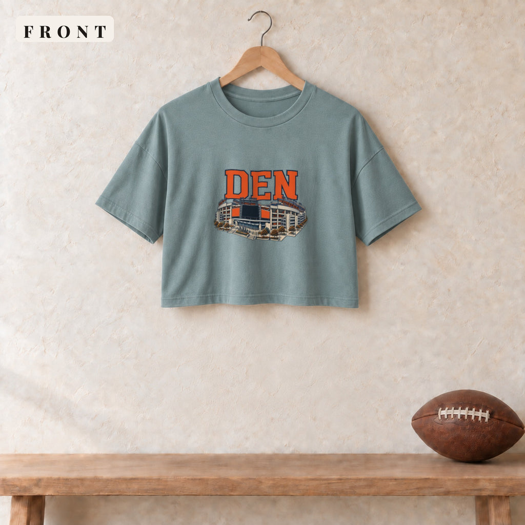 Women's Crop Tee · Mineral · front · Denver Home Field Advantage women's crop tee in mineral