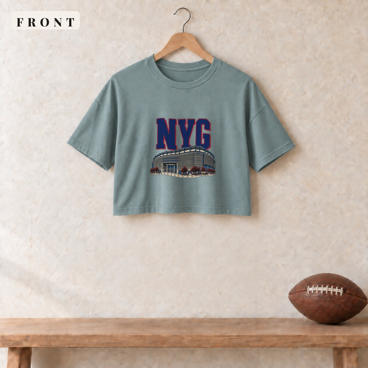 Women's Crop Tee · Mineral · front · New York Royal Home Field Advantage women's crop tee in mineral