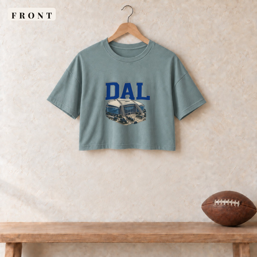 Women's Crop Tee · Mineral · front · Dallas Home Field Advantage women's crop tee in mineral