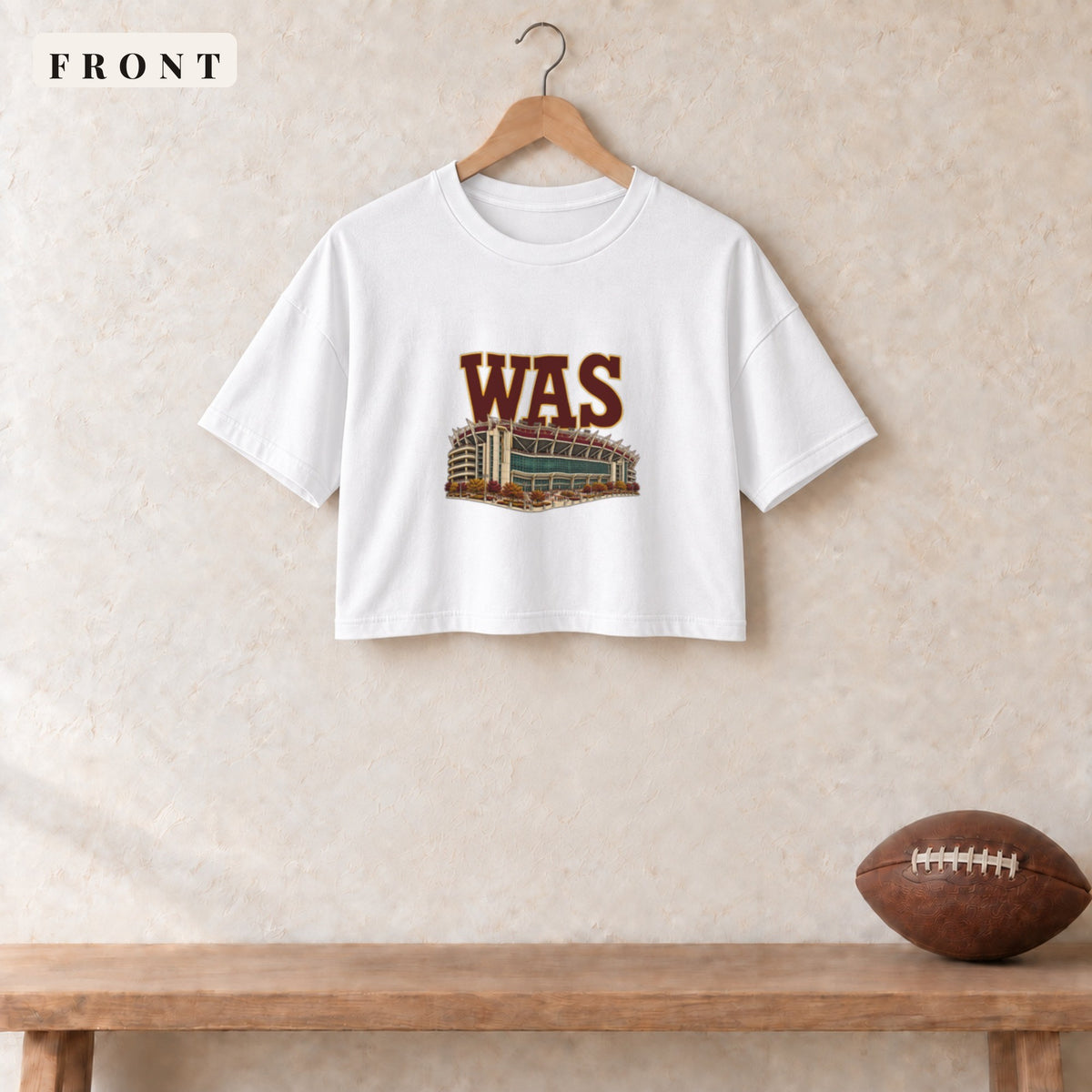 Women's Crop Tee · White · front · Washington Home Field Advantage women's crop tee in white
