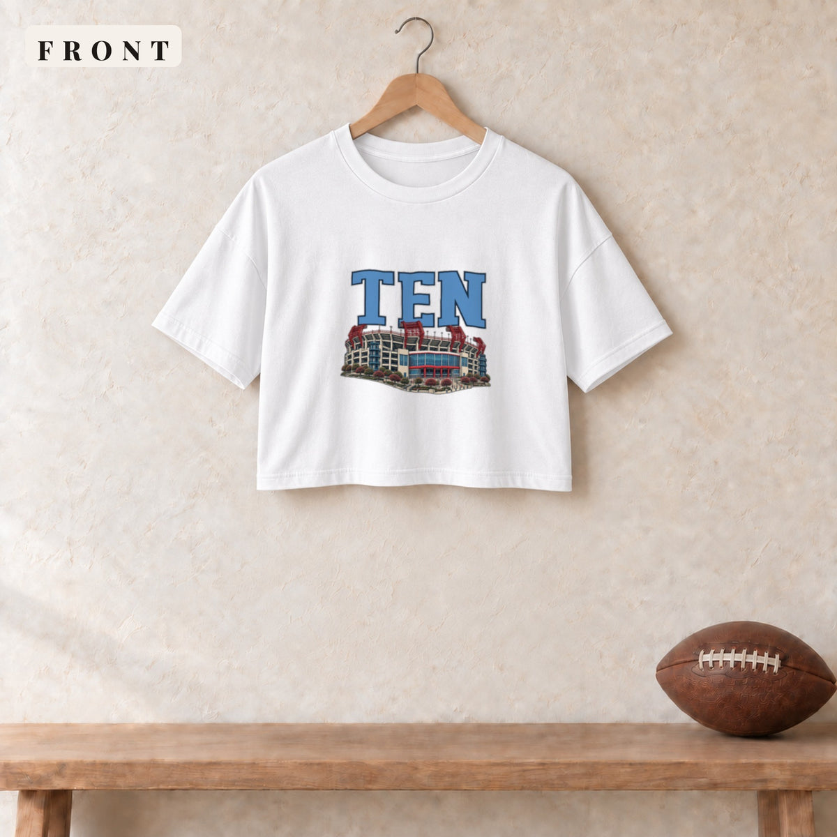 Women's Crop Tee · White · front · Tennessee Home Field Advantage women's crop tee in white