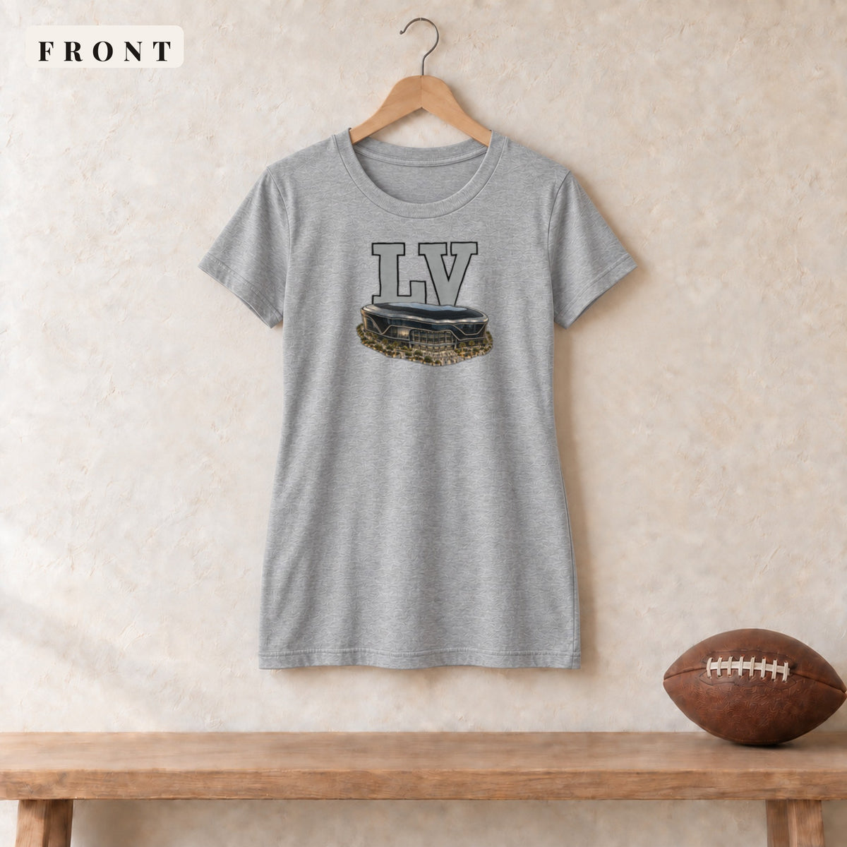 Women's Relaxed Tee · Athletic Heather · front · Las Vegas Home Field Advantage women's relaxed tee in athletic heather
