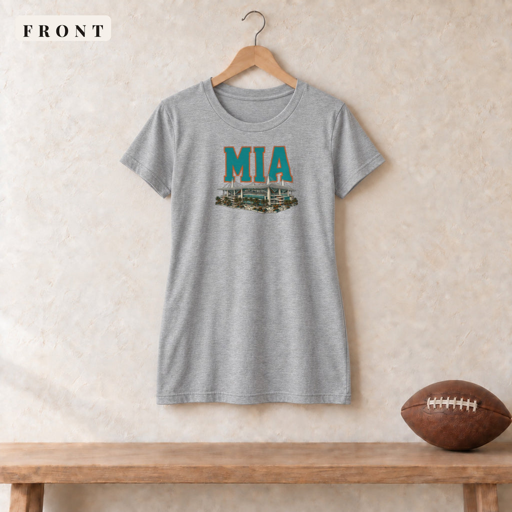 Women's Relaxed Tee · Athletic Heather · front · Miami Home Field Advantage women's relaxed tee in athletic heather