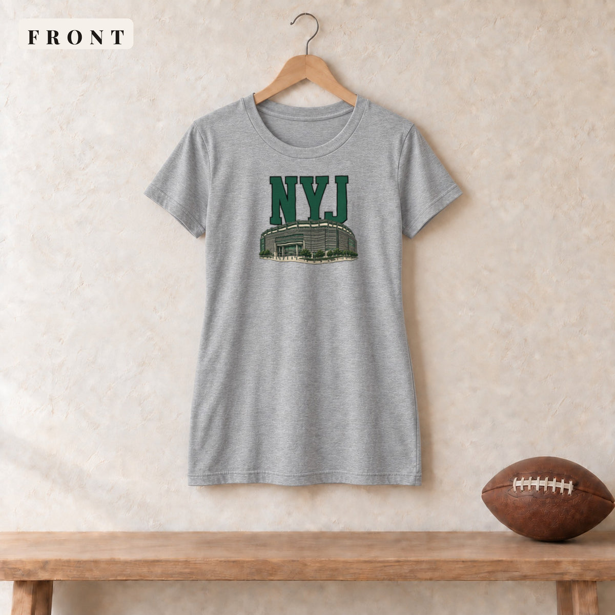 Women's Relaxed Tee · Athletic Heather · front · New York Green Home Field Advantage women's relaxed tee in athletic heather
