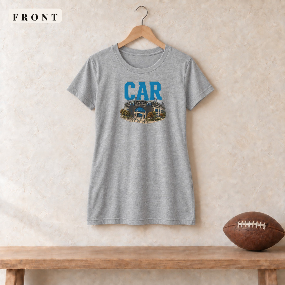Women's Relaxed Tee · Athletic Heather · front · Carolina Home Field Advantage women's relaxed tee in athletic heather