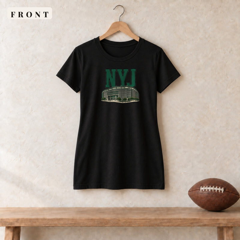 Women's Relaxed Tee · Black · front · New York Green Home Field Advantage women's relaxed tee in black