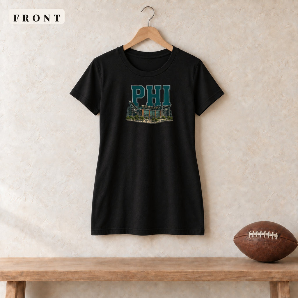 Women's Relaxed Tee · Black · front · Philadelphia Home Field Advantage women's relaxed tee in black