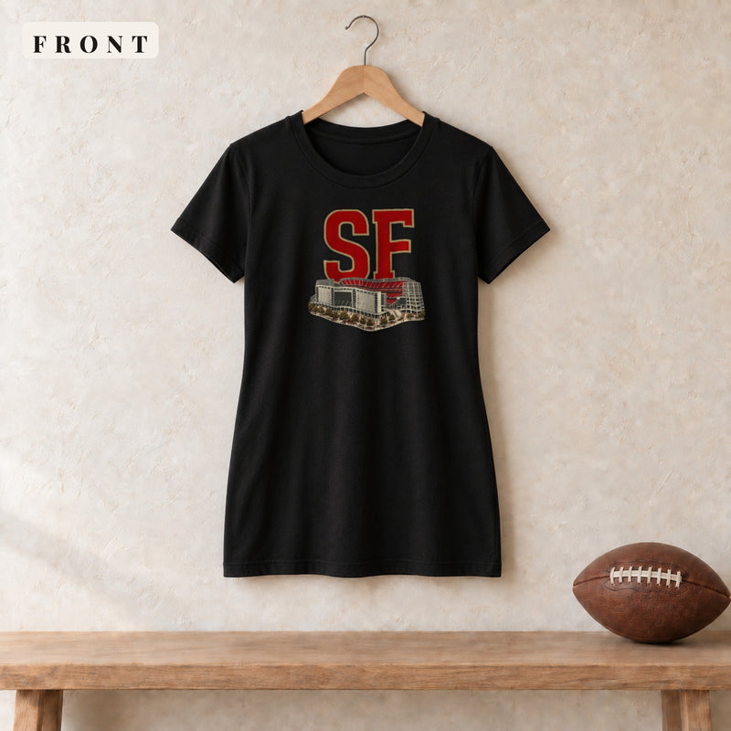 Women's Relaxed Tee · Black · front · San Francisco Home Field Advantage women's relaxed tee in black