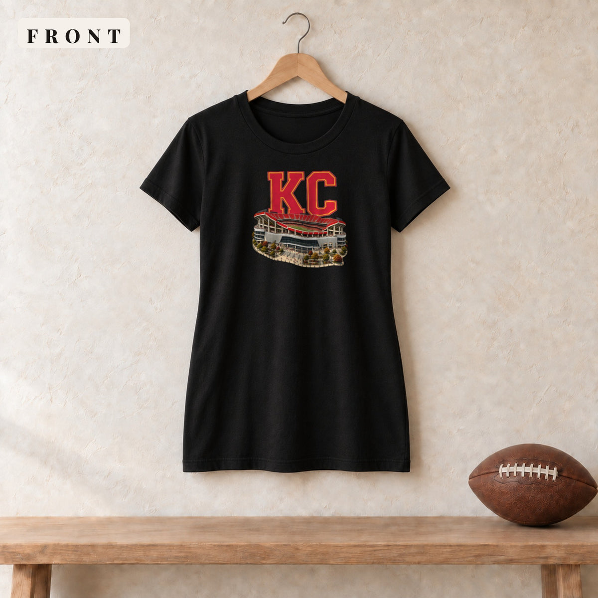 Women's Relaxed Tee · Black · front · Kansas City Home Field Advantage women's relaxed tee in black