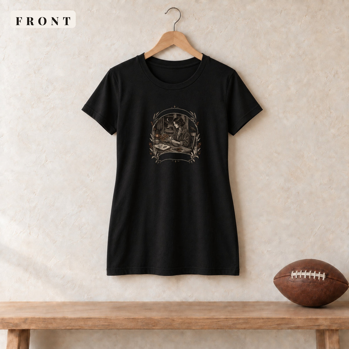 Women's Relaxed Tee · Black · front · All Hollow's Eve She Keeps Strange Hours women's relaxed tee in black