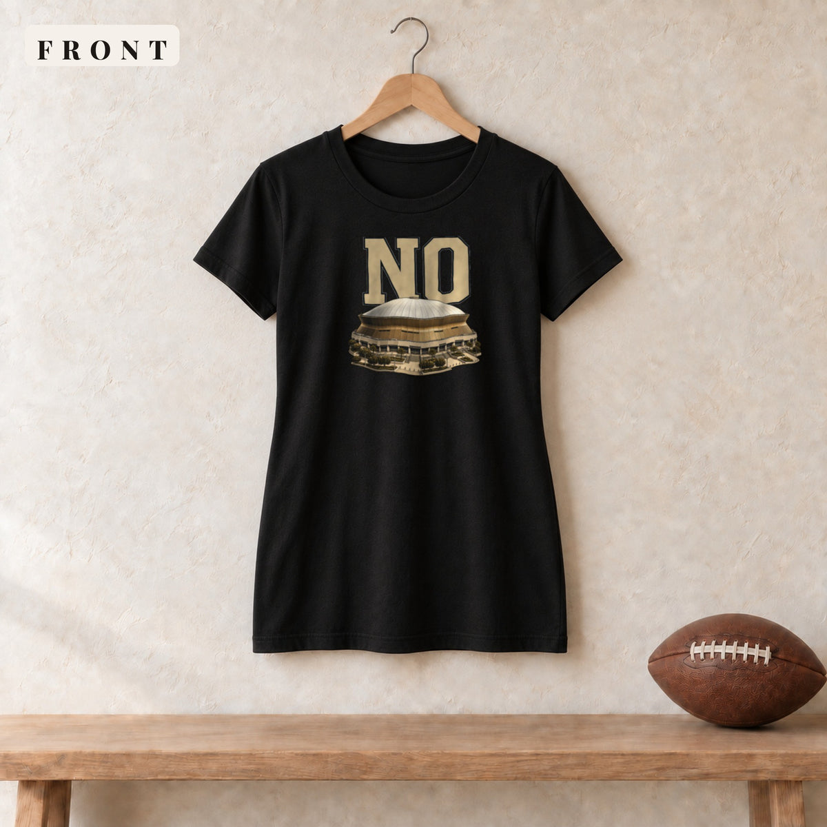 Women's Relaxed Tee · Black · front · New Orleans Home Field Advantage women's relaxed tee in black