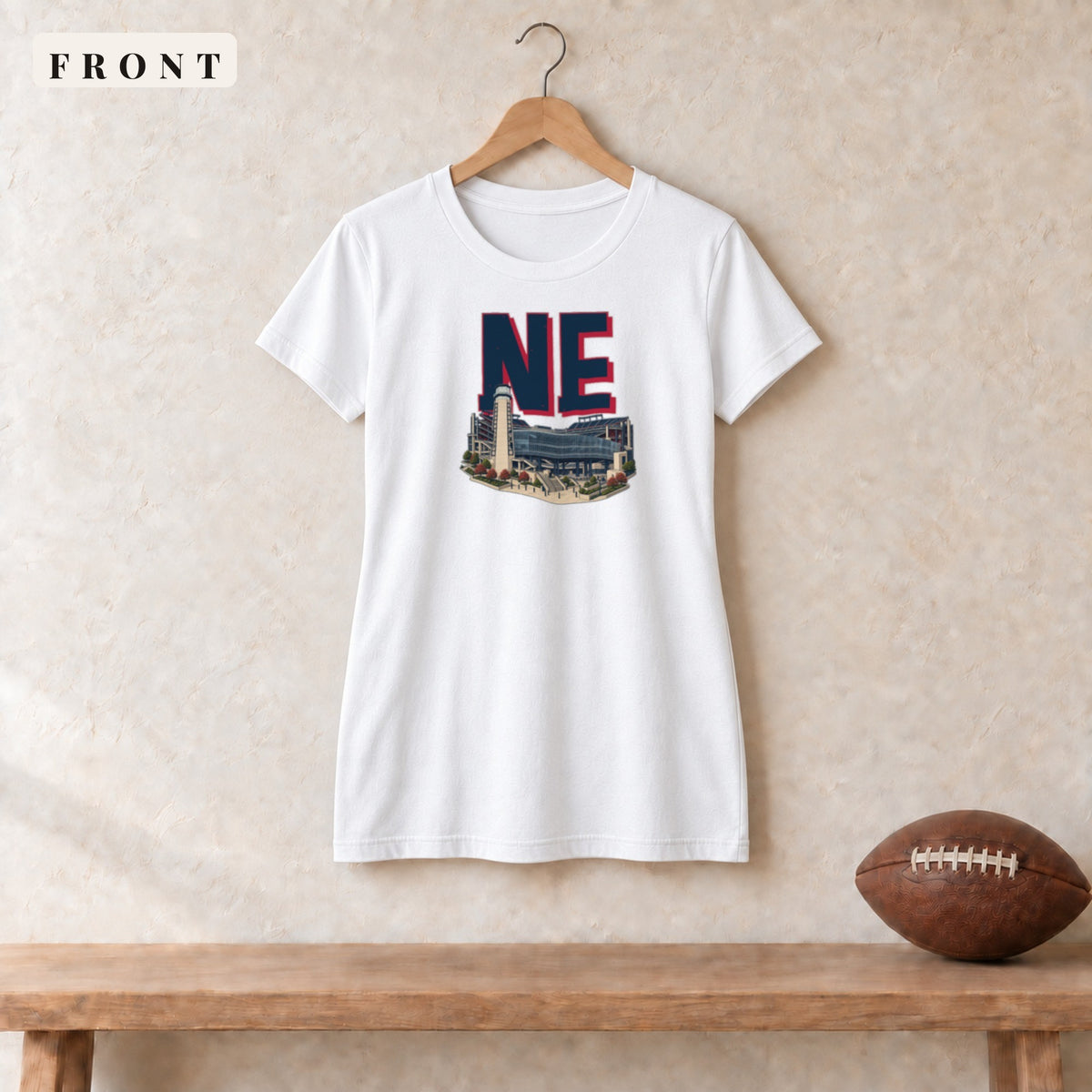Women's Relaxed Tee · White · front · New England Home Field Advantage women's relaxed tee in white