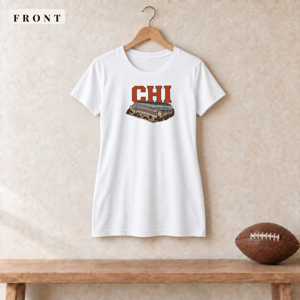 Women's Relaxed Tee · White · front · Chicago Home Field Advantage women's relaxed tee in white