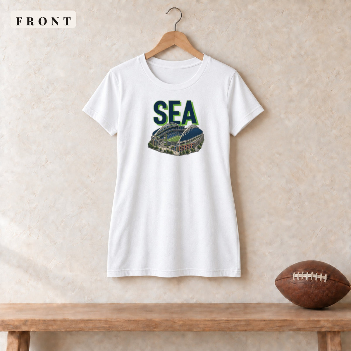 Women's Relaxed Tee · White · front · Seattle Home Field Advantage women's relaxed tee in white