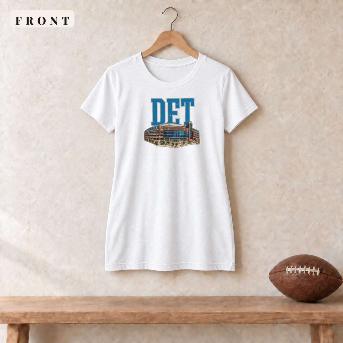 Women's Relaxed Tee · White · front · Detroit Home Field Advantage women's relaxed tee in white