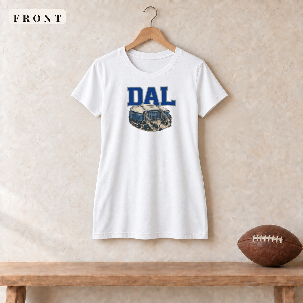 Women's Relaxed Tee · White · front · Dallas Home Field Advantage women's relaxed tee in white