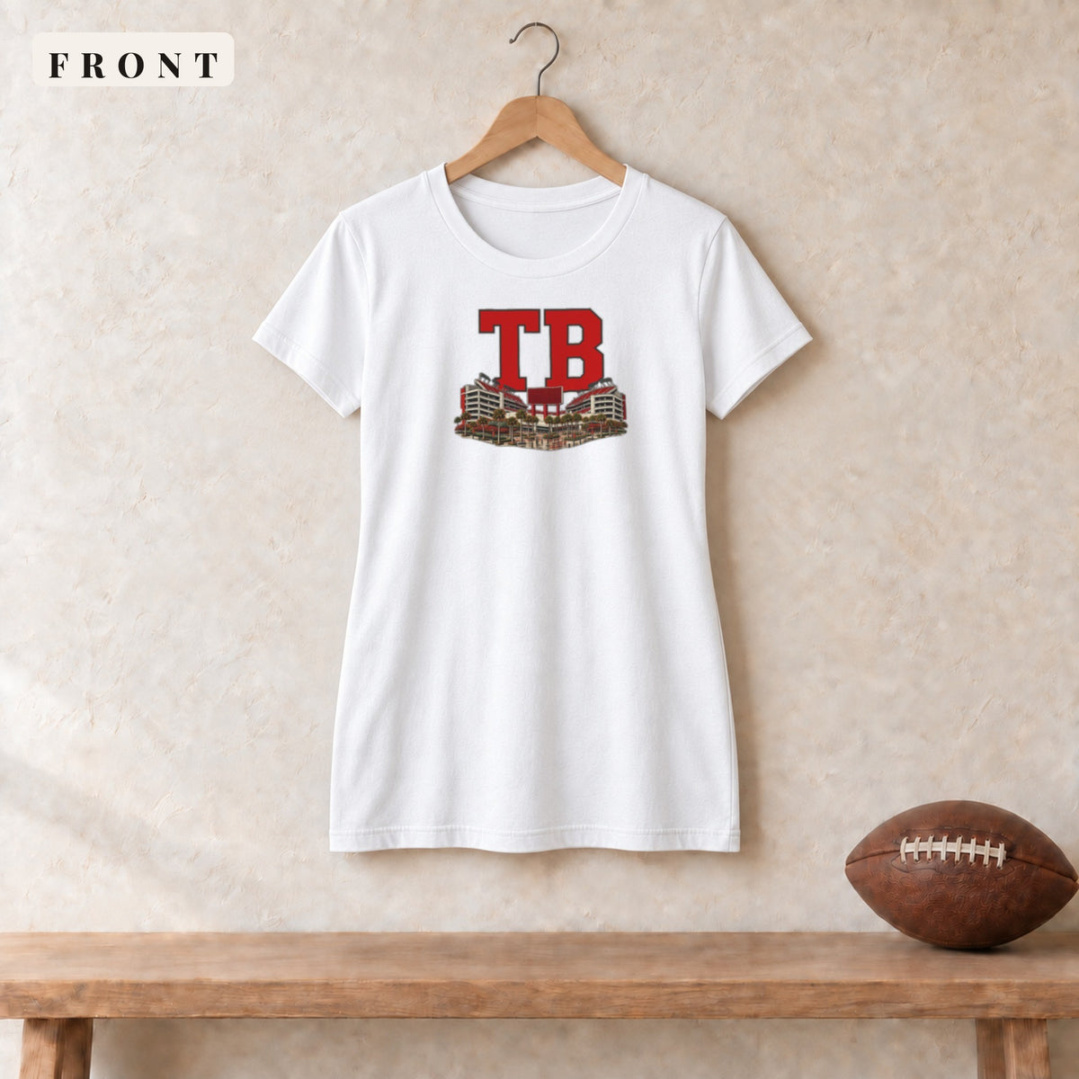 Women's Relaxed Tee · White · front · Tampa Bay Home Field Advantage women's relaxed tee in white
